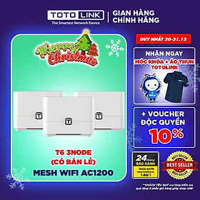 Mua TOTOLINK T6 3 NODE - Mesh Router Wi-Fi gia đình AC1200 Hàng chính hãng