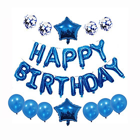 Bóng bay trang trí chữ Happy Birthday kèm bóng trang trí nhiều màu