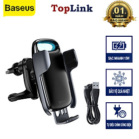 Mua Đế Sạc Điện Thoại Không Dây Baseus 15W Qi QC 3.0 Gắn Bộ Điều Hòa Xe Ô tô - Hàng Chính Hãng