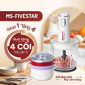 Mua Máy xay thịt đa năng Masuto Fivestar 1L cối thủy tinh  tặng cối xay hạt xay gia vị  xay khỏe siêu nhanh nhuyễn mịn - Hàng chính hãng