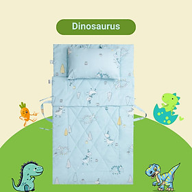 Mua Bộ 5 món tiện lợi cho bé đi học mầm non  tiểu học NIN House hoạ tiết Dinosaurus 70x120cm chất liệu tencel mát lạnh  màu dễ thương  1 tấm trải chống trượt  1 chăn  1 ruột gối  1 vỏ gối  1 túi xách