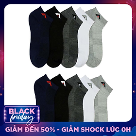 Combo 10 đôi tất nam thấp cổ kháng khuẩn (Giao mầu ngẫu nhiên)