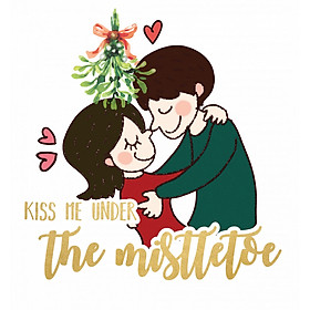 Combo hình cắt trang trí kiêm thiệp bưu thiếp Kiss & Jingle