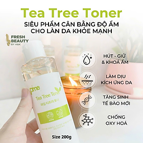 Nước hoa hồng Pime Tea Tree Toner hỗ trợ cấp ẩm, làm dịu da, cân bằng da, giảm mụn 200ml