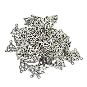 50Pcs Antique Silver Tibetan 15 x 17mm   Knot Triquetra Charm Pendants