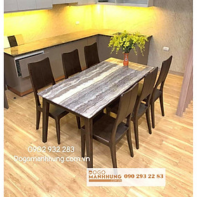 Mua Bộ bàn ăn gỗ sồi mặt đá 6 ghế A109