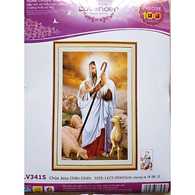 Mua Tranh thêu chữ thập chúa giesu chăn chiên LV3415 - 40 x 60 cm - chưa thêu