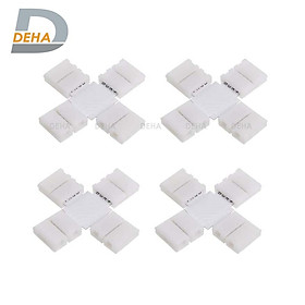 Mua Đầu nối chữ thập  chữ X  dấu cộng + 4 chân cho led dây dán 5050  2835  3528 RGB đổi màu connector 4P pin 10 mm  trang trí dán tường thạch cao  cây máy tính  màn hình  ti vi  TV  Gaming  Tiktok dán tường  chống nước bền đẹp- Chính hãng DEHA