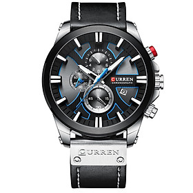  Đồng hồ đeo tay thạch anh chống thấm nước đa chức năng Vỏ hợp kim Dây da  Curren 8346-Size Loại 5