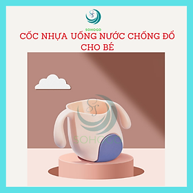 Mua Ly uống nước cho bé-Cốc uống nước chống đổ  nghiêng 60 độ  có 2 tay cầm- Chọn màu