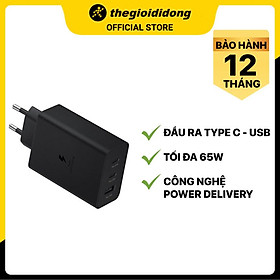 Mua Adapter sạc 3 cổng USB Type C PD 65W EP-T6530N Đen - Hàng chính hãng