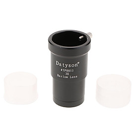 1.25" 3X Magnification Barlow Lens Metal Design for Telescope Eyepiece Black