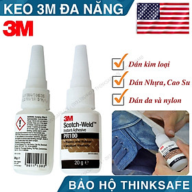 Keo dán đa năng siêu dính 3M PR100 SCOTCH WELD 20g, siêu dính siêu bền mau khô dễ sử dụng, đặc biệt không hóa trắng, không phát sinh nhiệt