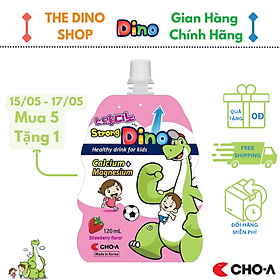 Nước Uống Dino Vị Dâu Bổ Sung Canxi Và Magie Cho Trẻ - Strong Dino (1 Gói x 120ml)