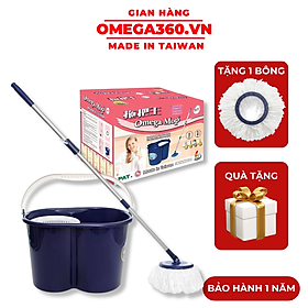 Mua BỘ LAU NHÀ 360 OMEGA MOP NHẬP KHẨU TAIWAN ( 1 THÂN CÂY + 2 BÔNG LAU + 1 THÙNG LAU) ( QÙA TẶNG)