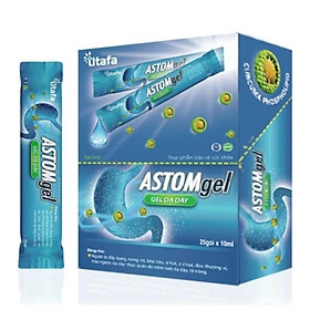 Gel Dạ Dày ASTOMGel - Hộp 25 gói - Hỗ trợ giảm acid dịch vị, bảo vệ niêm mạc dạ dày, tá tràng, giảm đau, nóng, đầy bụng.