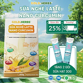 Sữa nghệ GoldzHerbs Latte Nano Curcumin – Hỗ trợ tiêu hóa, Tăng cường miễn dịch, Giúp đẹp da – 14 gói/ 500g
