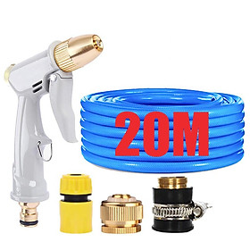 Mua Bộ dây vòi xịt nước tưới cây rửa xe tăng áp 3 lần  loại 20m (cút nhựa nối đồng nhựa) 206846