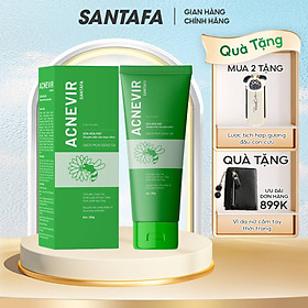 Sữa rửa mặt Acnevir Santafa - Giúp làm sạch bụi bẩn trên da,Làm giảm và ngăn ngừa mụn quay trở lại - Tuyp 50g/100g