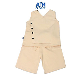 Bộ quần áo lửng bé gái Kem xước - AICDBGVWXWA4 - AIN Closet