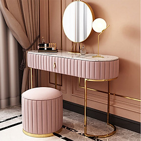 Mua Bộ Bàn Ghế Trang Điểm Mặt Đá Viền Nỉ Nhung Cao Cấp  Bộ Bàn Phấn Kèm Gương và Ghế Đôn Hiện Đại Rộng 100cm