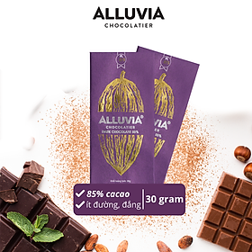 SÔCÔLA ĐEN 85% ALLUVIA NGUYÊN CHẤT, ÍT ĐƯỜNG | DARK CHOCOLATE 85% LESS SUGAR