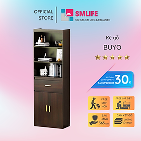 Mua Giá sách gỗ công nghiệp thiết kế đẹp SMLIFE Buyo