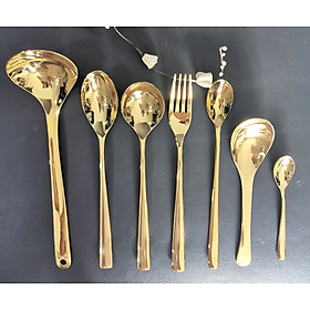 Mua Bộ Vá  Dao  Muỗng  Nĩa Inox 304 Mạ Vàng