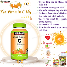 Kẹo vitamin c 250mg adult gummies c Kirkland tăng sức đề kháng, sáng da, làm chậm quá trình lão hóa 180viên/lọ - OZ Slim Store