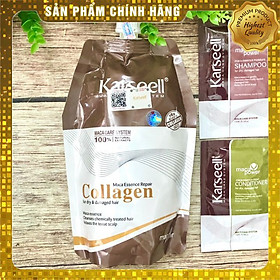 Kem ủ tóc Collagen Karseell Maca 500ml + Cặp gội xả gói 15mlx2