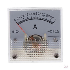 2PCS DC Ammeter Analogue Panel Amp Meter Analog Current Panels 0-1A Class 2.5