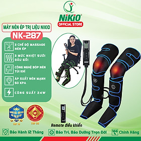 Máy Nén Ép Trị Liệu Suy Giãn Tĩnh Mạch Chân Nikio NK-287 - Massage Chân Bằng Công Nghệ Túi Khí Tân Tiến Với Áp Suất 50 Kpa - Tích Hợp Nhiệt Sưởi Ấm Đầu Gối - Tăng Tuần Hoàn Máu, Hỗ Trợ Cải Thiện Suy Giãn Tĩnh Mạch Và Đau Nhức Chân - Xanh dương
