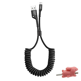 Mua Cáp Sạc Lò Xo Lighting Baseus CALSR-01 1M Sạc Nhanh Tặng Thú Gắn Đầu Cáp - Hàng Chính Hãng