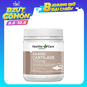 Viên bổ xương khớp chiết xuất từ sụn vi cá mập Healthy Care Shark Cartilage chính hãng ÚC