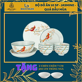 Mua Bộ chén dĩa sứ Minh Long 10 sản phẩm Jasmine Quả Đầu Mùa dùng cho gia đình  sứ đẹp cao cấp dùng đãi khách  tặng quà tết