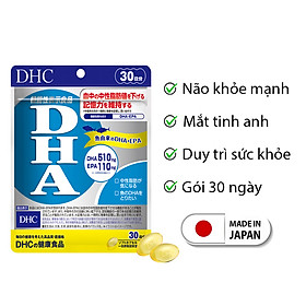 Viên uống bổ não DHC Nhật Bản thực phẩm chức năng bổ sung Omega 3, DHA, EPA phát triển não bộ, cải thiện thị lực đồng thời duy trì trí nhớ gói 30 ngày JN-DHC-DHA30