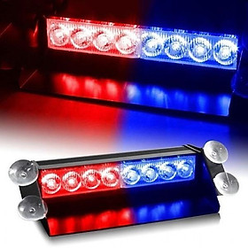 Đèn Chớp Police Xanh Đỏ 8 LED - Đèn Nháy Cảnh Sát Cho Ô Tô