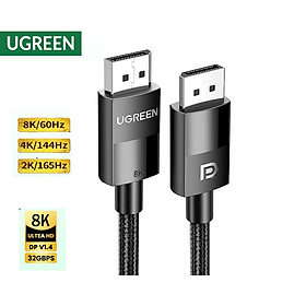 Dây, Cáp DisplayPort 1.4 Ugreen 8k@60Hz 7680x4320 , 4K 3840x2160 ở 144Hz và 2K ở 165Hz Hàng chính hãng