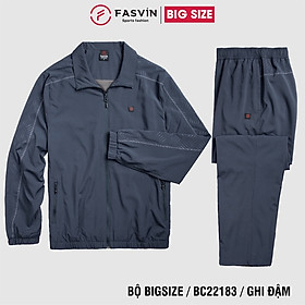 Bộ quần áo gió nam BIG SIZE FASVIN BC22183.HN vải thể thao cao cấp 02 lớp lót vải thun mềm mại hàng chính hãng