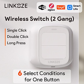 Linkoze Tuya Công tắc không dây thông minh WiFi Zigbee Nút nhấn Bộ điều khiển 2Gang Bộ điều khiển thông minh Kịch bản tự động hóa nhà thông minh