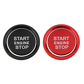 2 Sets Engine Start Push Button Cover Trim for  A4 A5 B9 Red/Black