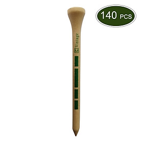 Tee System Golf-tees 140PCS Professional Wooden Tees Natural Color 3.3inch