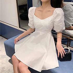 Đầm Xoè Ngắn Tay Lỡ Nhiều Màu