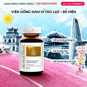 Viên uống Sắc Ngọc Khang Vi tảo lục (60 viên) giúp trẻ hóa làn da xua tan vết nám, hỗ trợ cân bằng nội tiết tố, bổ huyết, điều kinh, hỗ trợ giảm các triệu chứng tiền mãn kinh