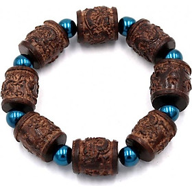 Vòng tay chuỗi hạt trụ rồng gỗ đàn hương TRNT16