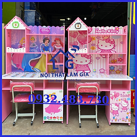 Mua Bàn học sinh nhựa đài loan kèm ghế tăng giảm 1m màu hồng kitty