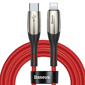 Dây cáp sạc nhanh 18W USB Type-C to Lightning dài 100cm hiệu Baseus Horizontal cho iPhone / iPad (trang bị đèn LED, sạc nhanh chuẩn PD 18W, Công nghệ chống đứt SR) - Hàng nhập khẩu