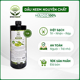 Hình ảnh Neem oil nguyên chất DOCNEEM hữu cơ an toàn, phòng trị sâu bệnh hoa hồng, phong lan, cây cảnh, ép lạnh 1 Lít