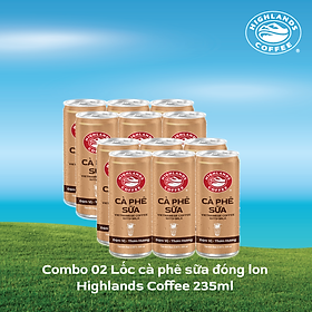 Combo 2 lốc 6 lon cà phê sữa highlands coffee