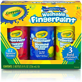 BỘ 3 MÀU SƠN BẰNG TAY (RỬA ĐƯỢC) CRAYOLA (236ml/LỌ)